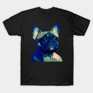 French bulldog blue green vintage style T-Shirt